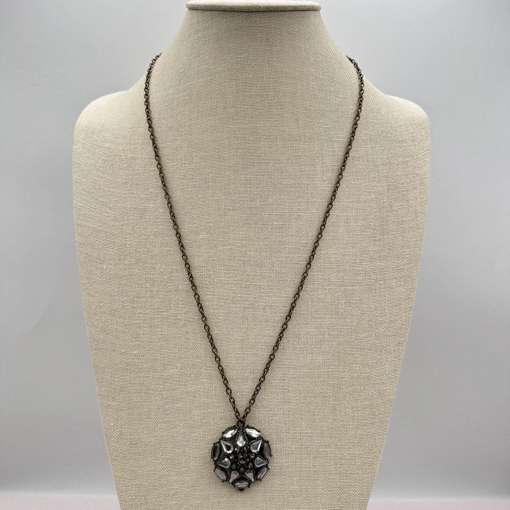 Vintage Y2K Statement Rhinestone Pendant Necklace Women's Classic‎ Jewelry Retro